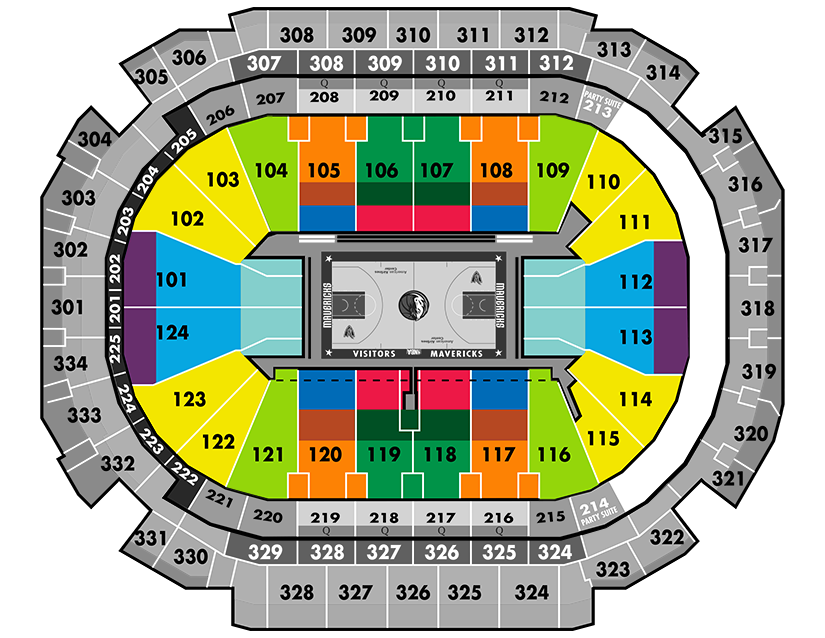 American Airlines Arena Dallas Mavericks Seating Chart Elcho Table