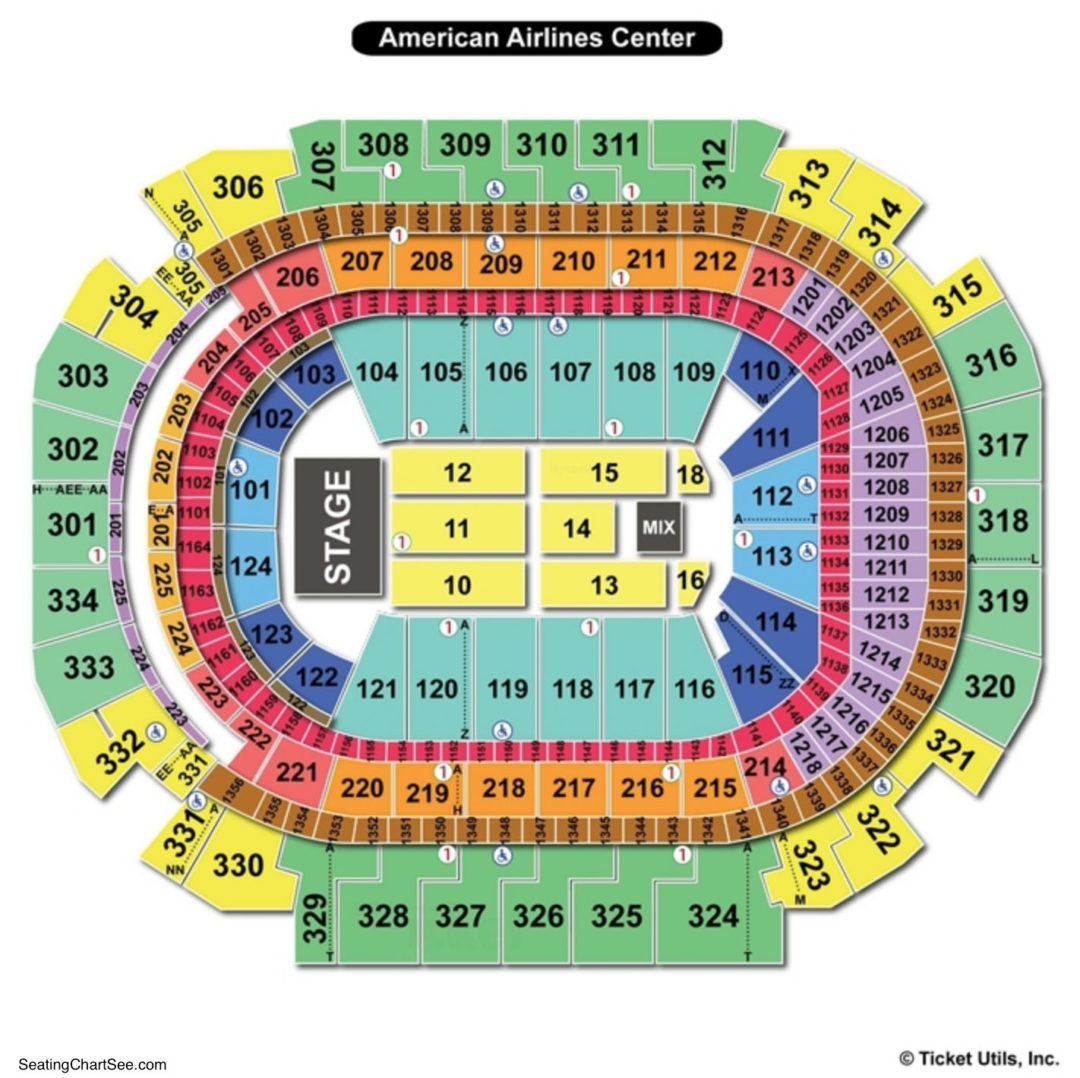 American Airlines Center Concert Seating Chart Center Seating Chart