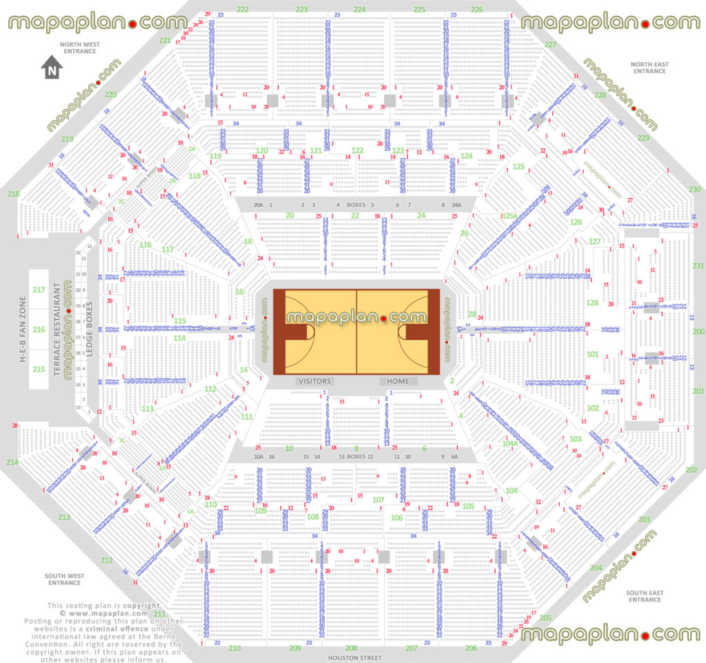 AT T Center Seat Row Numbers Detailed Seating Chart San Antonio 