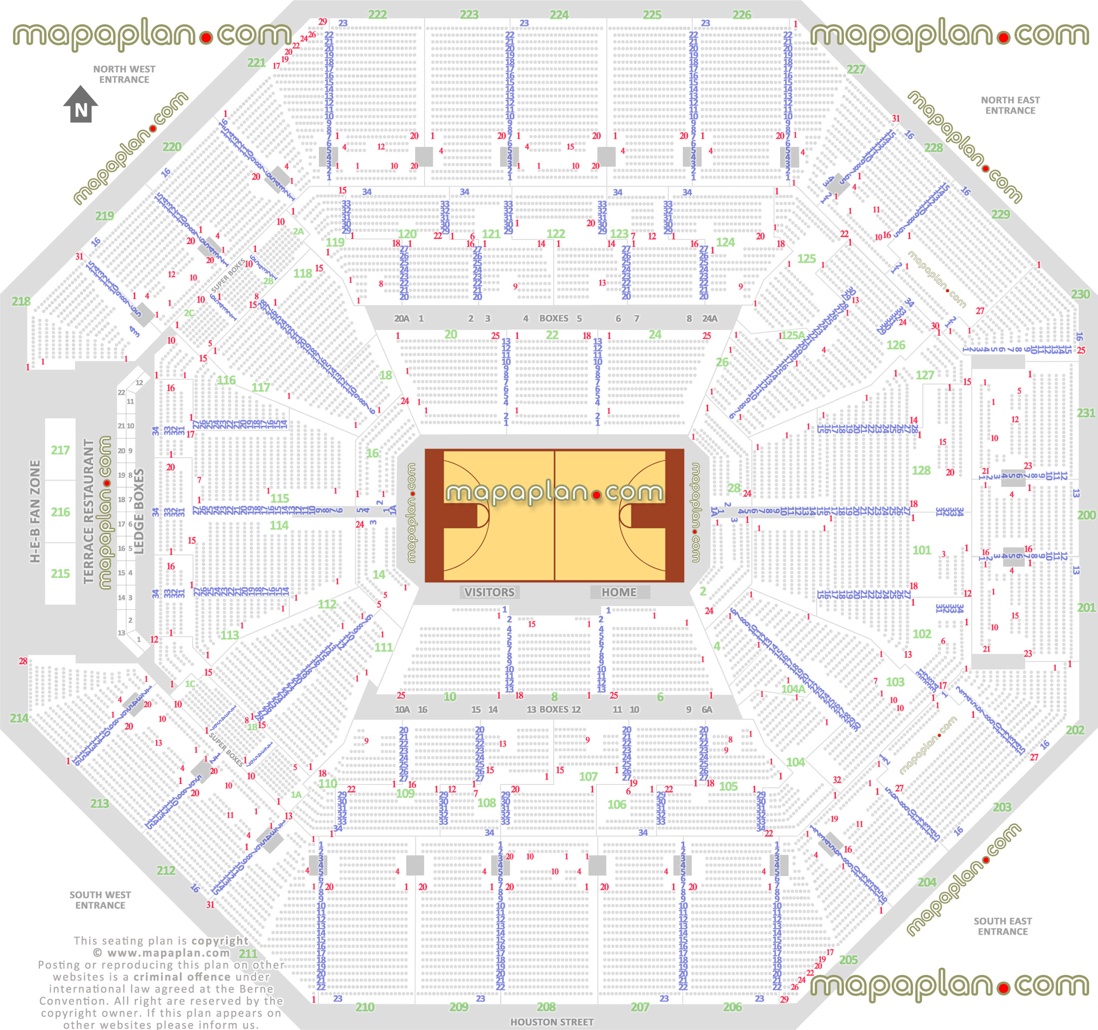 AT T Center Seat Row Numbers Detailed Seating Chart San Antonio 