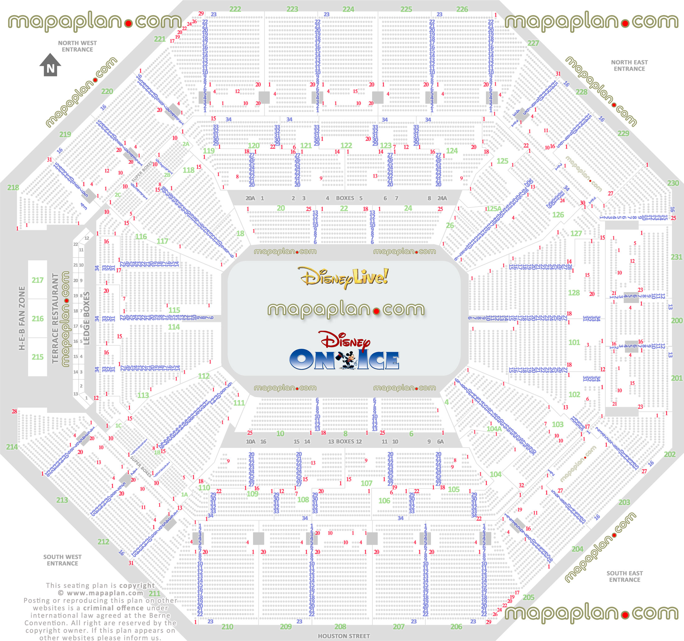 AT T Center Seat Row Numbers Detailed Seating Chart San Antonio 