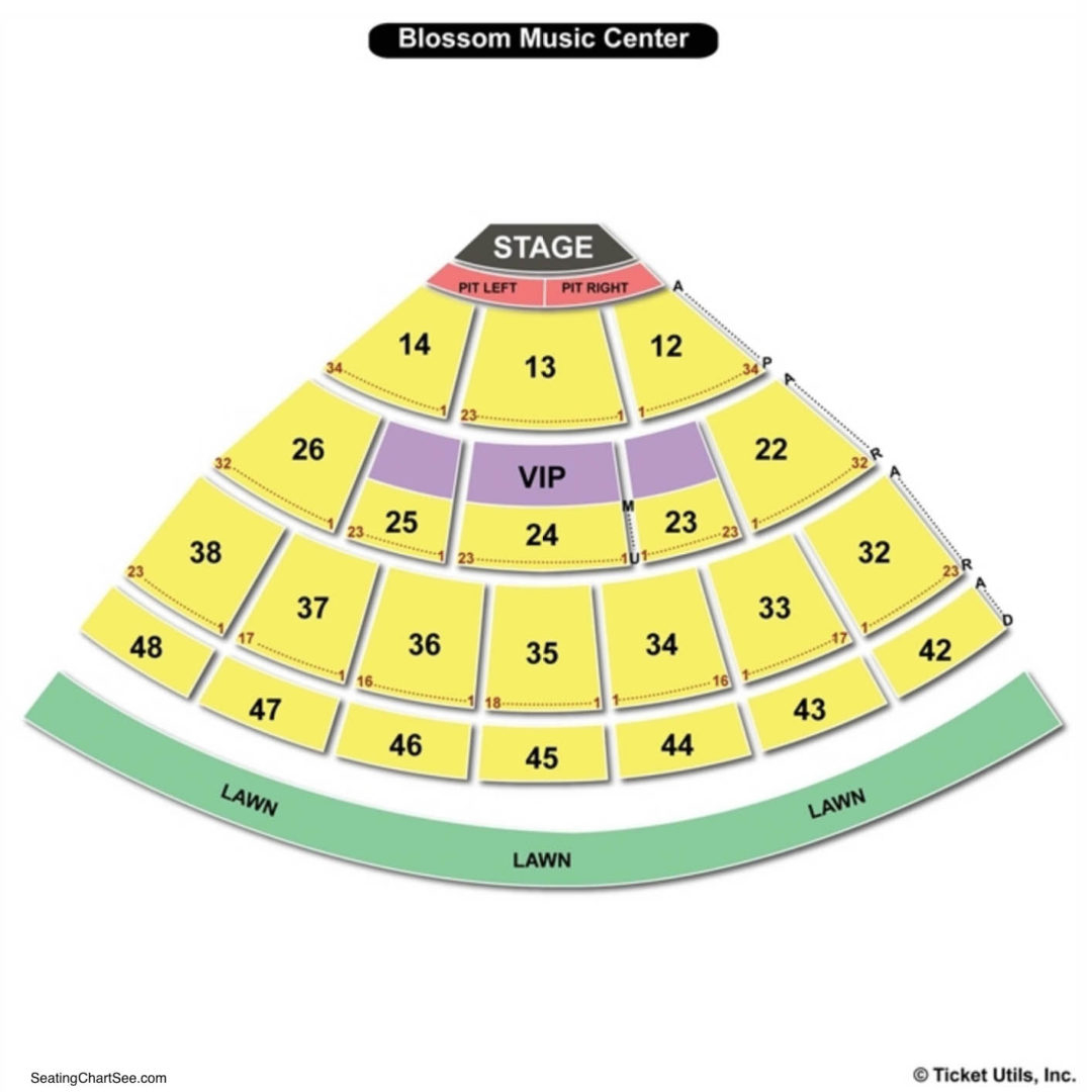 Blossom Music Center Pavilion Seating Chart Center Seating Chart