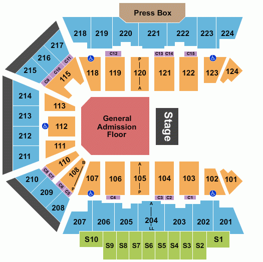 BMO Harris Bank Center Seating Chart Rockford