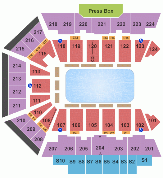 BMO Harris Bank Center Seating Chart Rockford