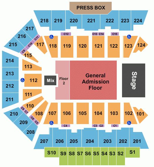 BMO Harris Bank Center Seating Chart Rockford