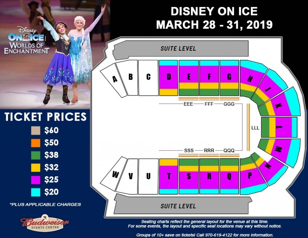 Budweiser Event Center Seating Chart Disney On Ice Seating Charts 