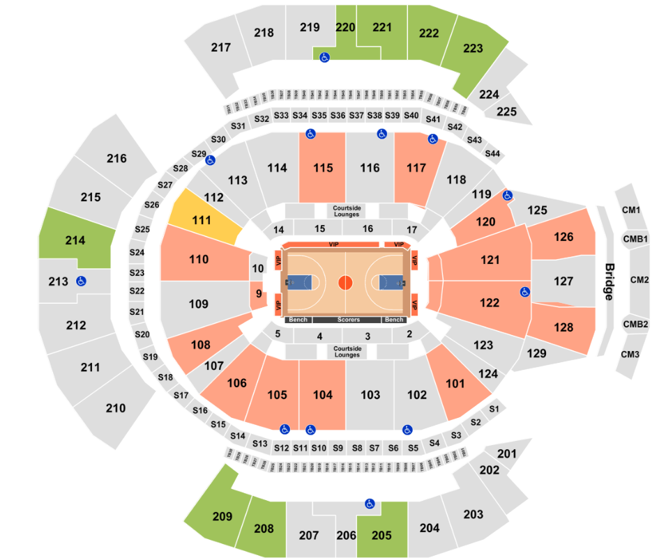 Chase Center Seat Chart - Center Seating Chart