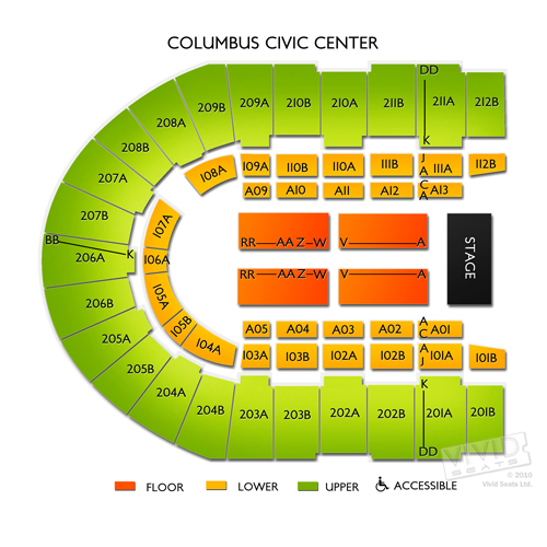 Columbus Civic Center Interactive Seating Chart Center Seating Chart