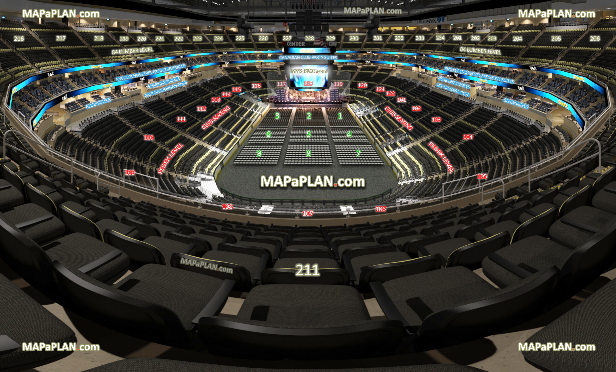 Consol Energy Center Seat Row Numbers Detailed Seating Chart