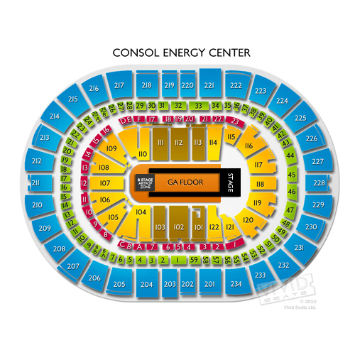 Consol Energy Center Interactive Seating Chart Center Seating Chart