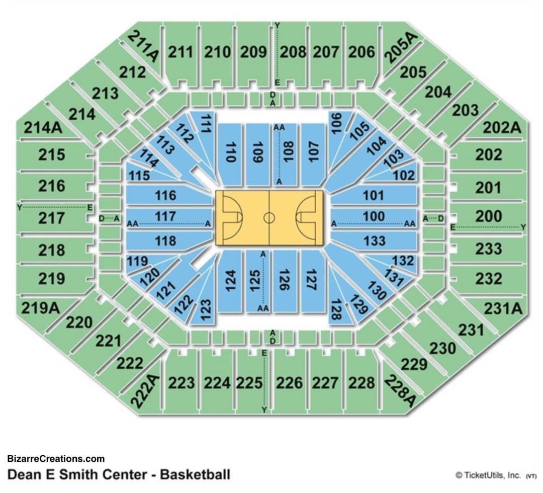 Dean E Smith Center Seating Chart Seating Charts Tickets