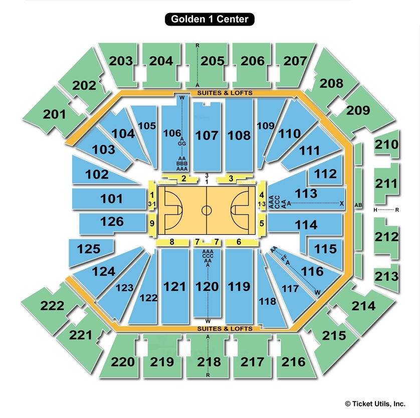 Seating Chart For Golden 1 Center In Sacramento California Center