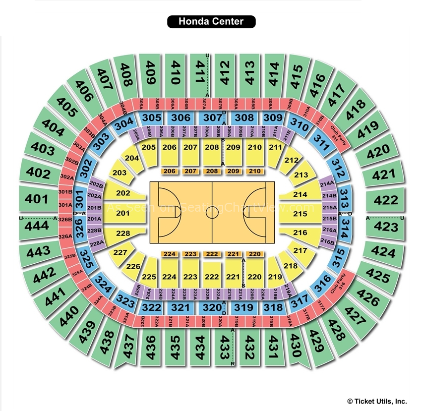 Honda Center Anaheim CA Seating Chart View