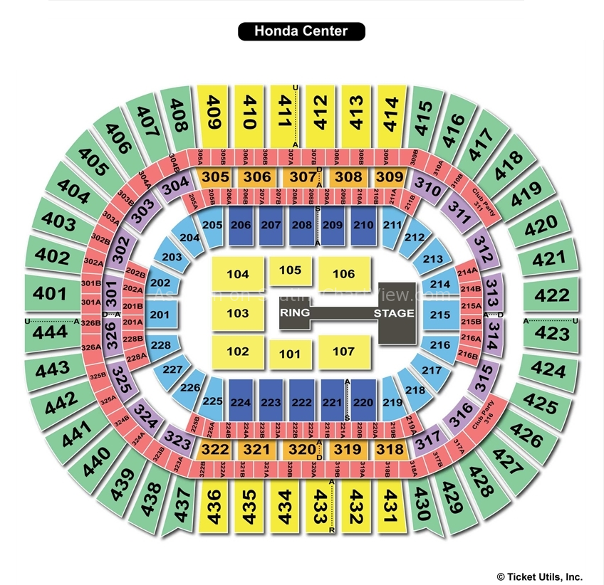 Honda Center Anaheim CA Seating Chart View