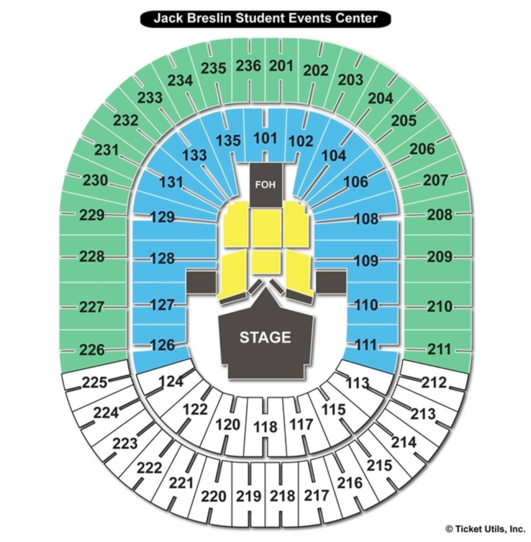 Jack Breslin Student Events Center Seating Chart Seating Charts Tickets