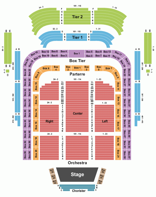 Kennedy Center Concert Hall Seating Chart Washington DC