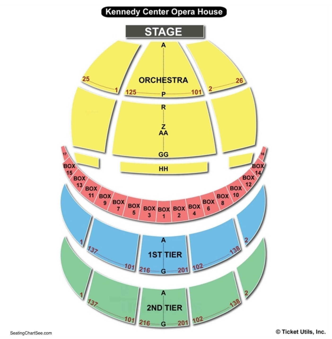 Kennedy Center Opera House Seating Charts Views Games Answers Cheats