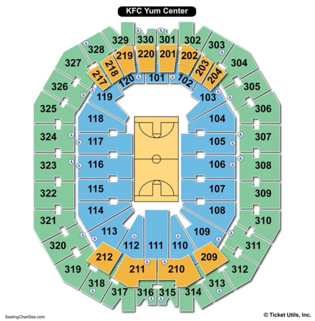 KFC Yum Center Seating Chart Seating Charts Tickets