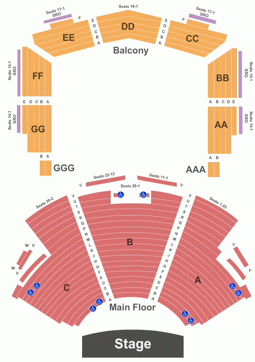 Luther Burbank Center Seating Chart Maps Santa Rosa