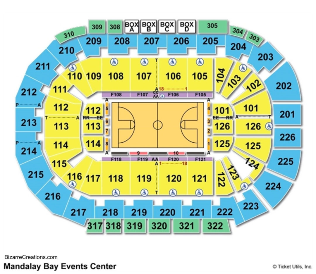 Mandalay Bay Events Center Seating Chart Seating Charts Tickets