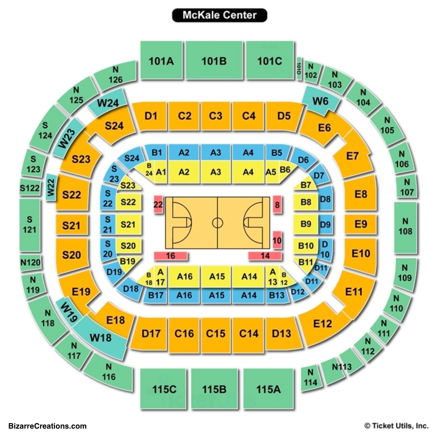 Mckale Center Seating Chart Rows Elcho Table