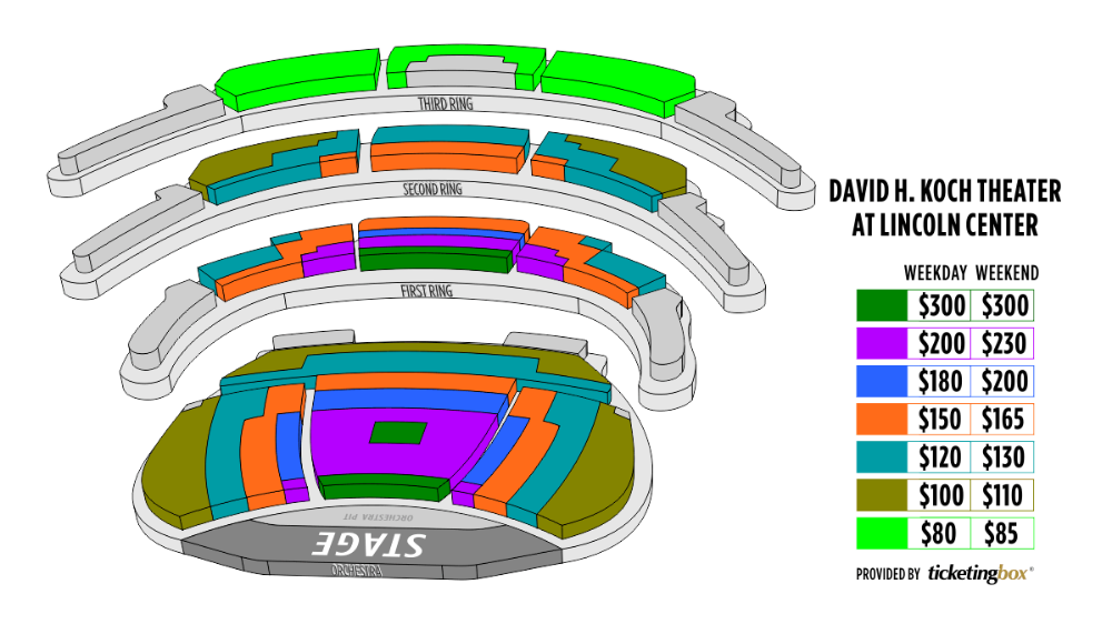 New York City The David H Koch Theater At Lincoln Center Seating Chart