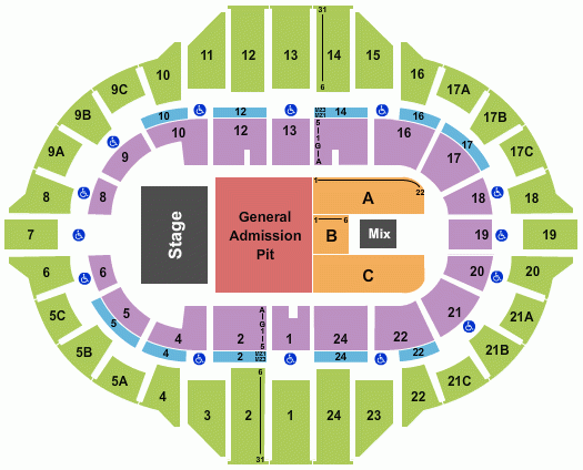 Peoria Civic Center Arena Seating Chart Maps Peoria