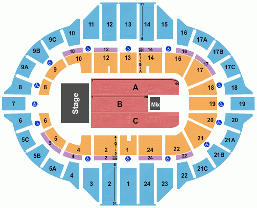 Peoria Civic Center Arena Seating Chart Maps Peoria