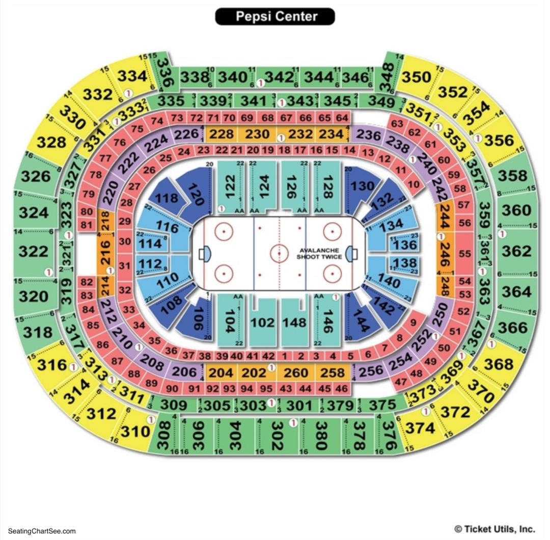 Pepsi Center Detailed Seating Chart Center Seating Chart