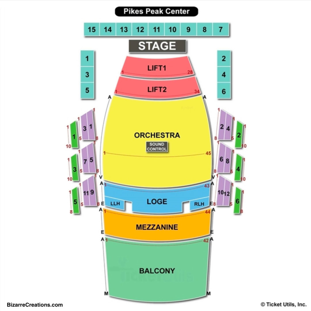 Seating Chart Pikes Peak Center Center Seating Chart