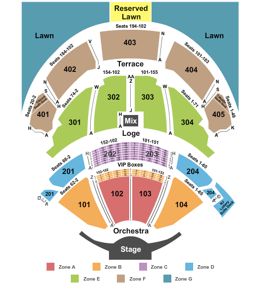 Pnc Arts Center Virtual Seating Chart Center Seating Chart