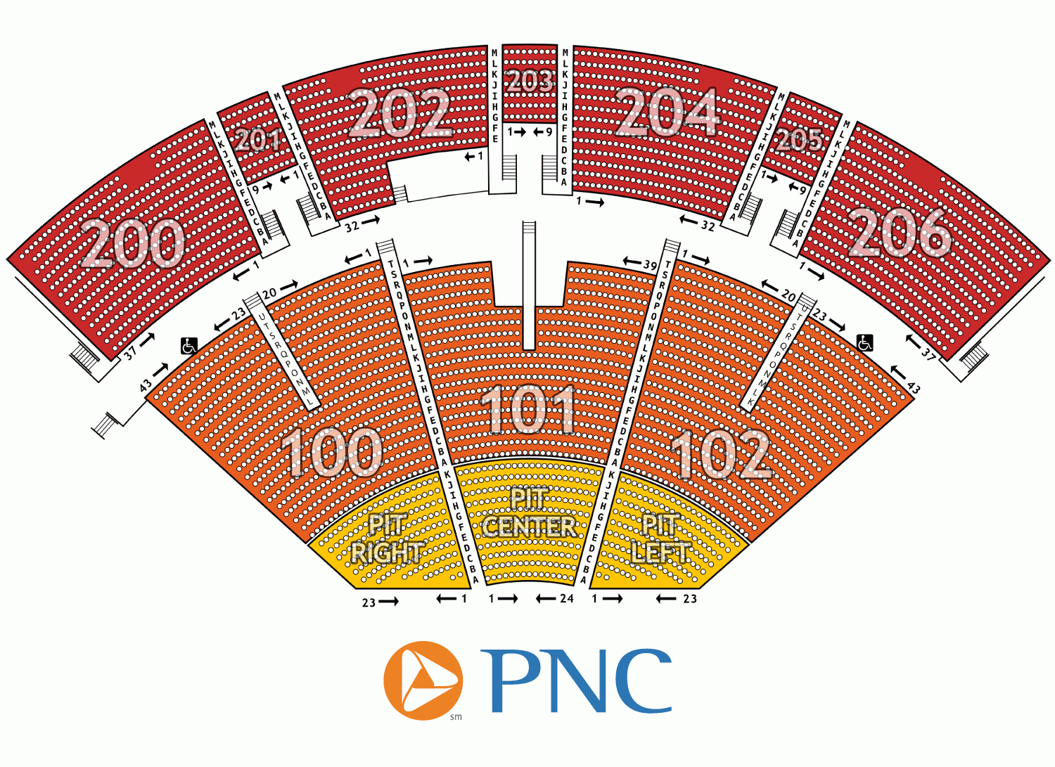 PNC Pavilion Seating Chart Pnc Seating Charts Chart