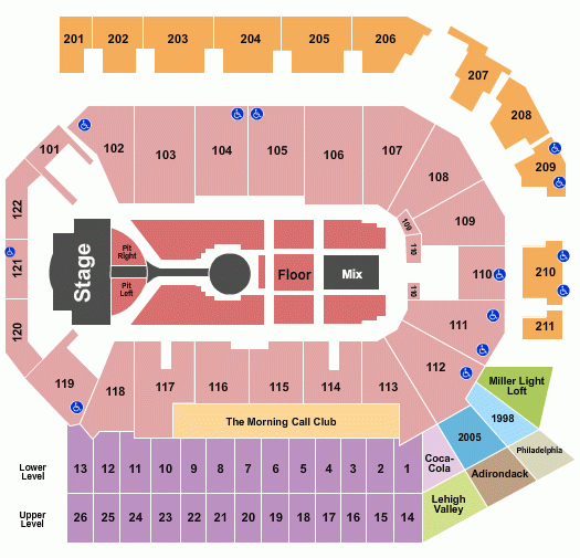 PPL Center Seating Chart And Maps Allentown