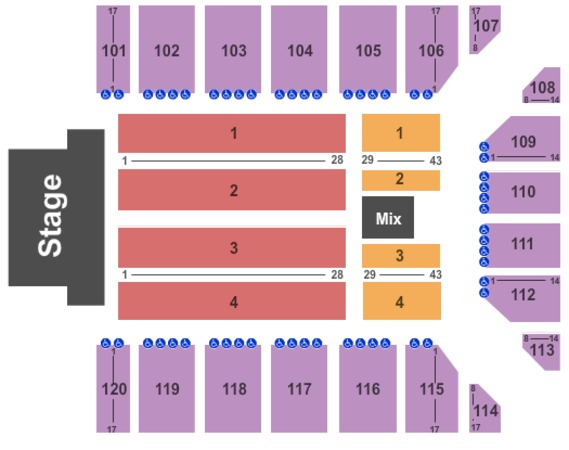 Reno Events Center Tickets In Reno Nevada Reno Events Center Seating