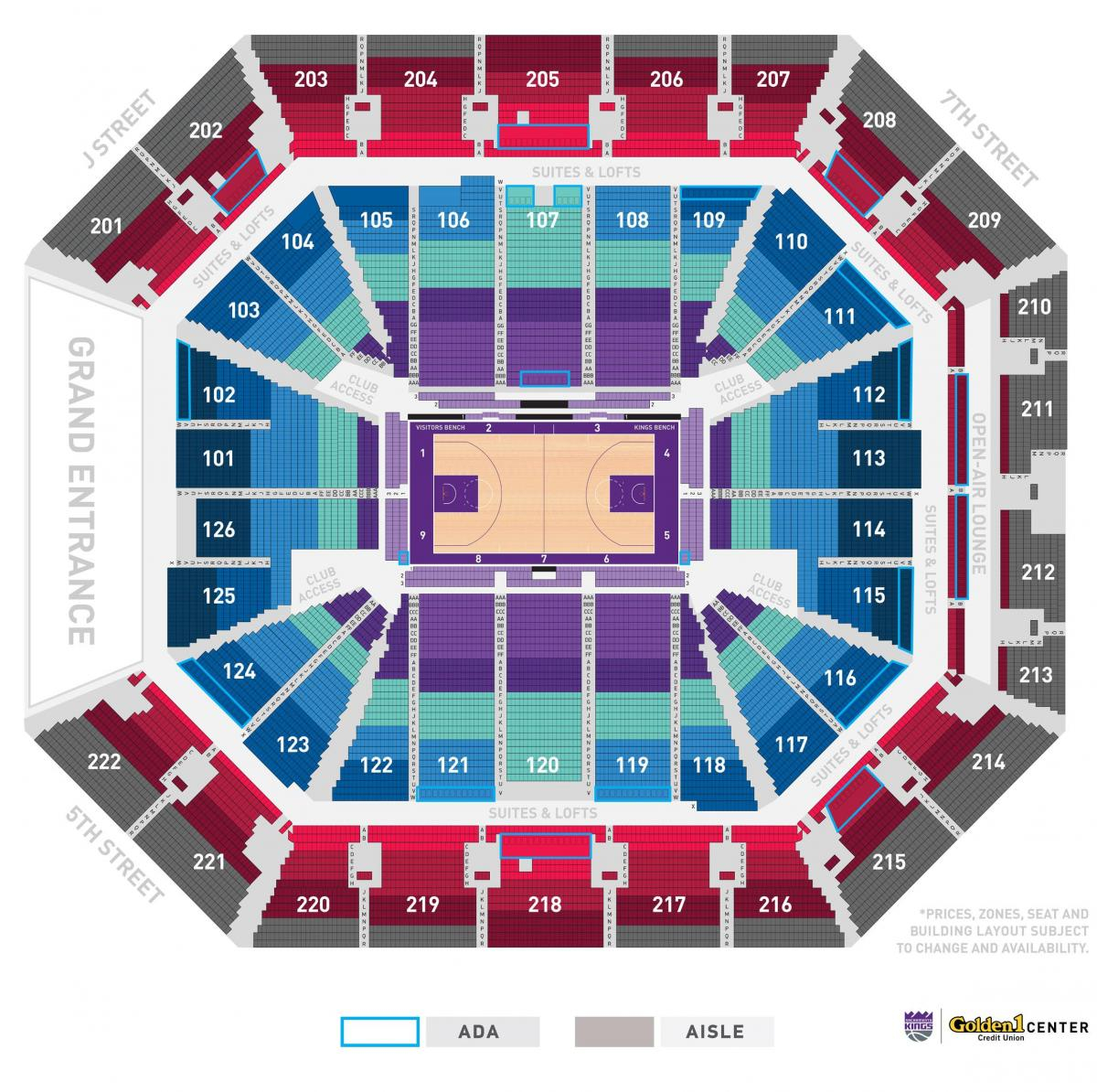 Sacramento Kings Arena Mapa Mapa De Sacramento Kings Arena 