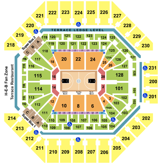 San Antonio Spurs AT T Center Seating Chart San Antonio