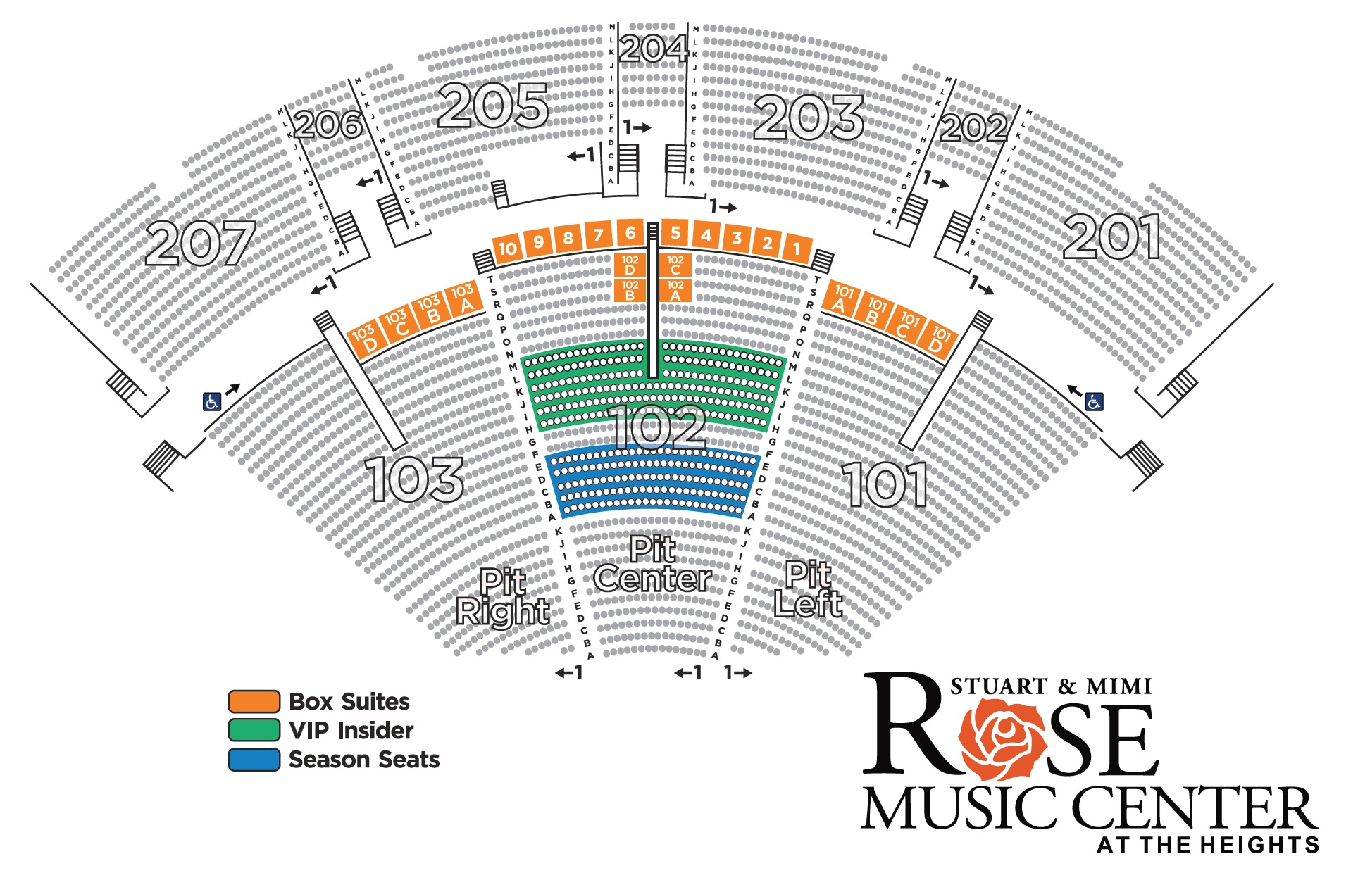 Rose Music Center Seating Chart Center Seating Chart