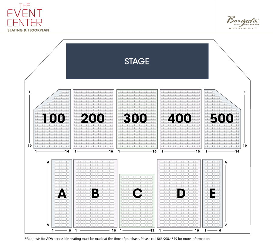 Seating Chart Borgata Event Center Atlantic City New Jersey