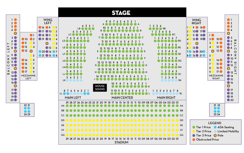 Seating Chart Schauer Center Performance Center And School Of The Arts