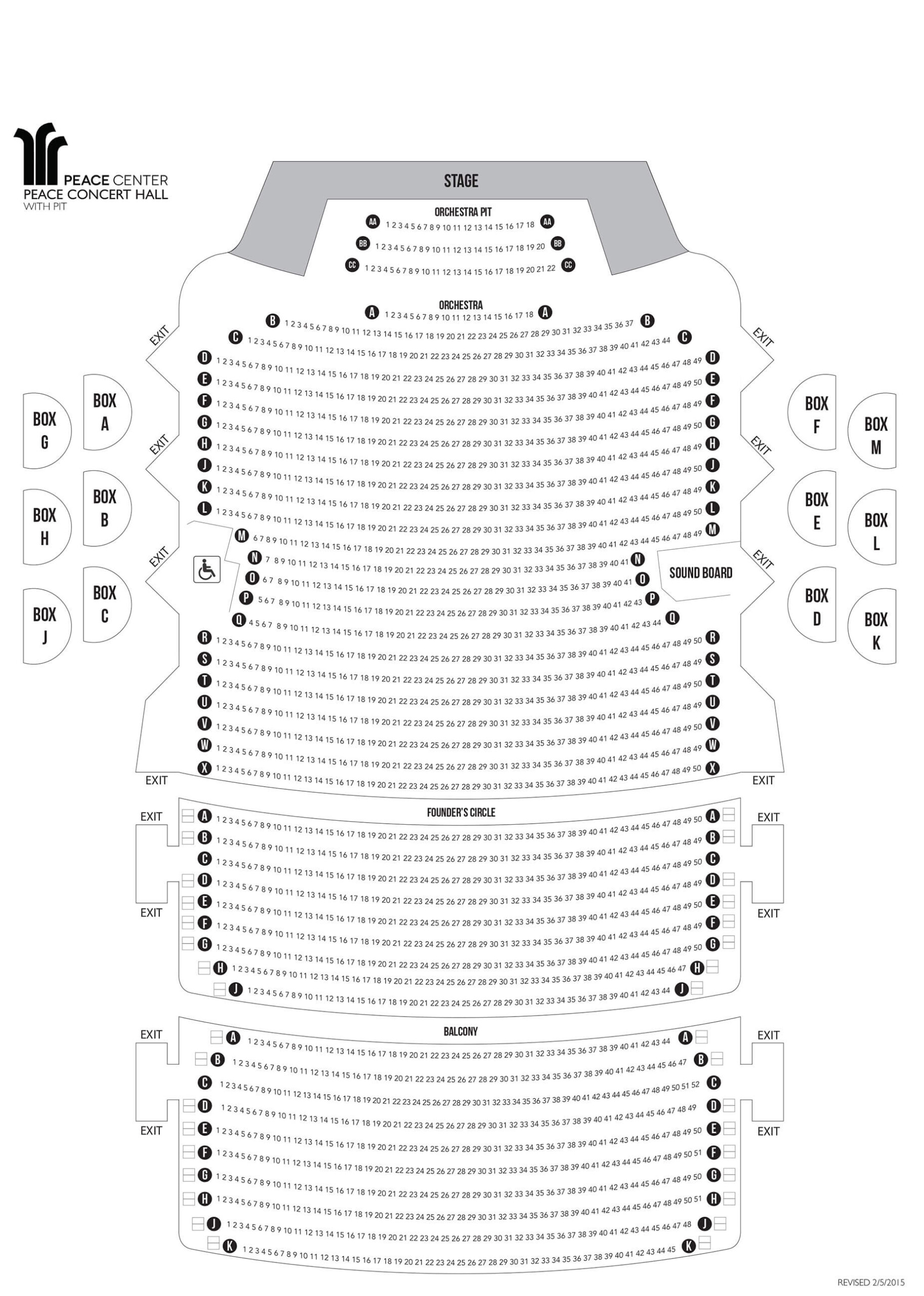Seating Charts Peace Center Official Site