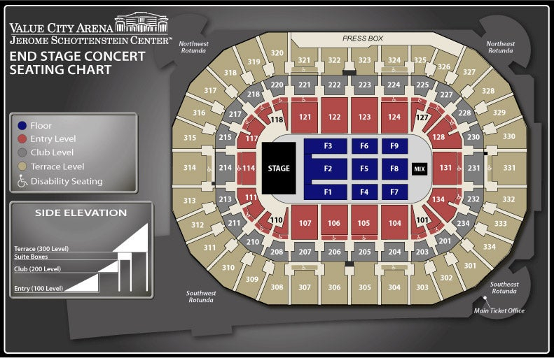 Schottenstein Center Concert Seating Chart Center Seating Chart