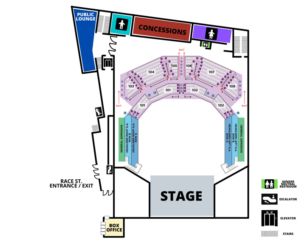 Seating Charts Venue Maps The Andrew J Brady Music Center