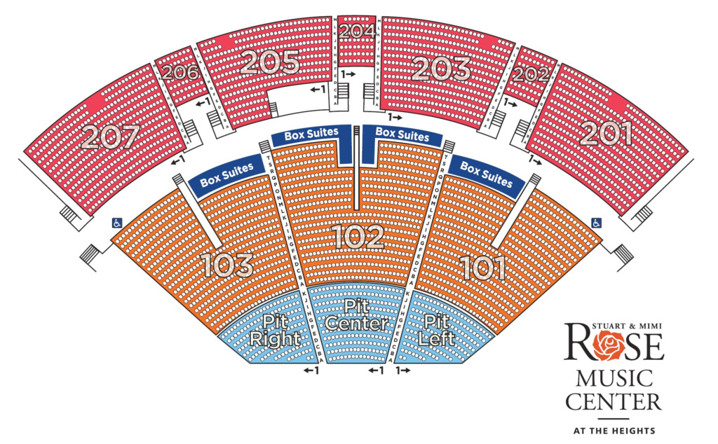 Seating Map Rose Music Center At The Heights