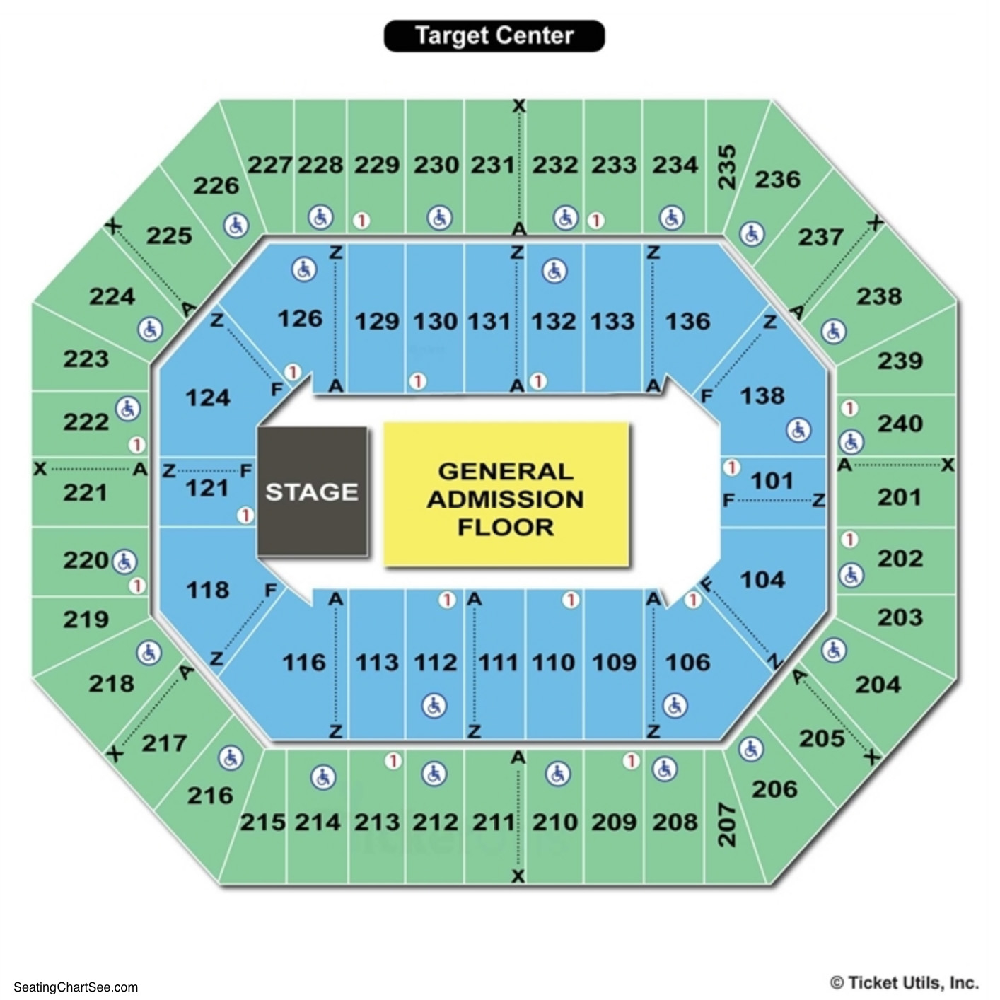 Seating Chart Target Center Center Seating Chart