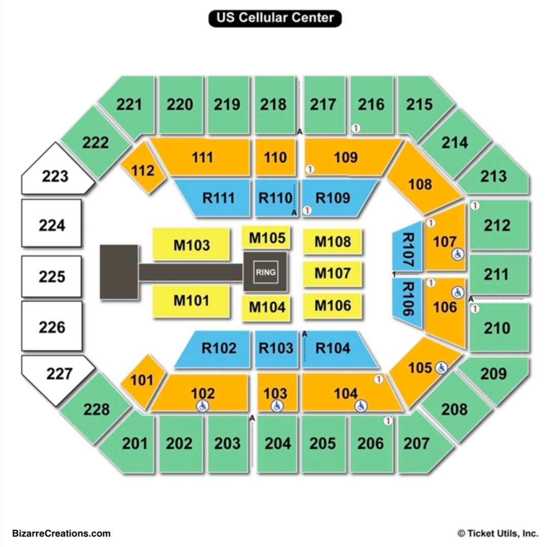US Cellular Center Seating Chart Seating Charts Tickets