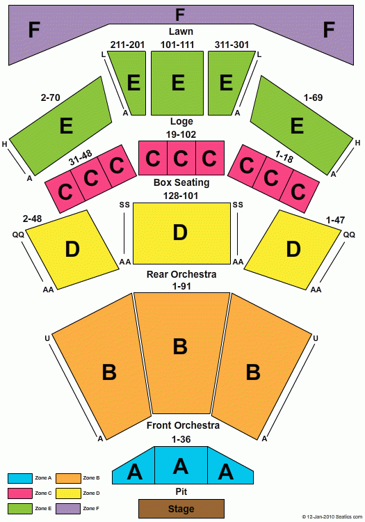 Wolf Trap Seating Chart Wolf Trap Vienna Virginia