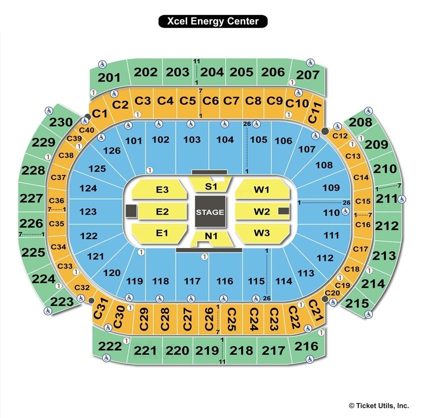 Xcel Energy Center St Paul MN Seating Chart View